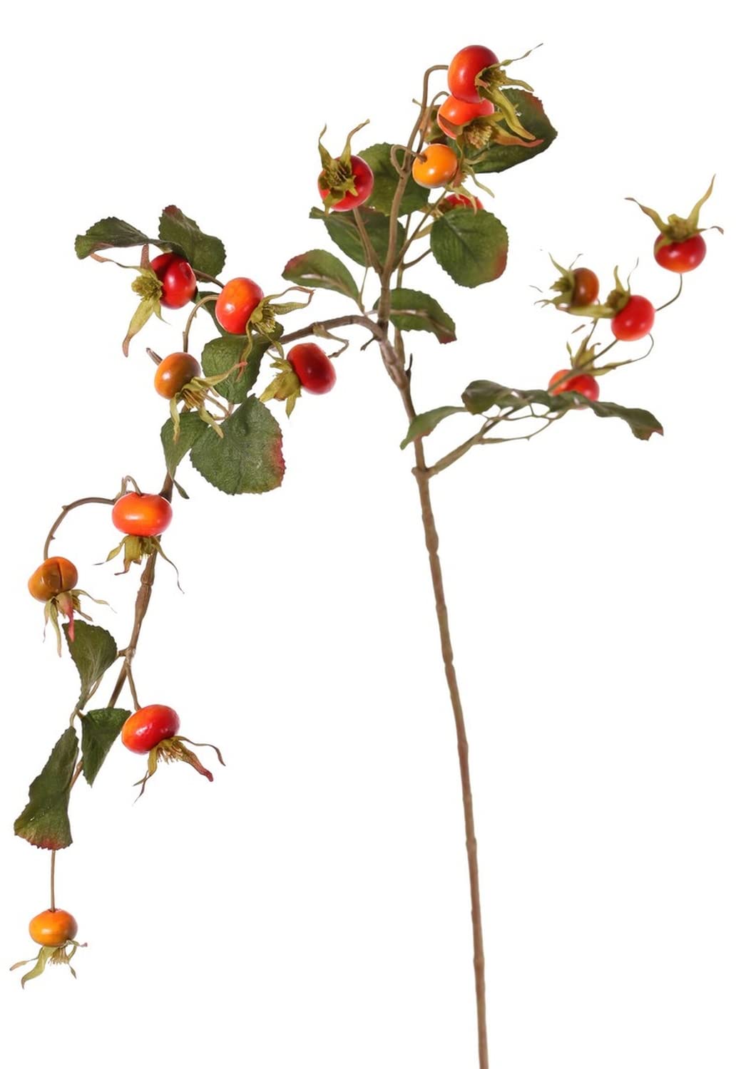 artplants.de Kunstzweig Wildrose FILONAS mit Früchten, orange-rot, 105cm - Rosenzweig künstlich