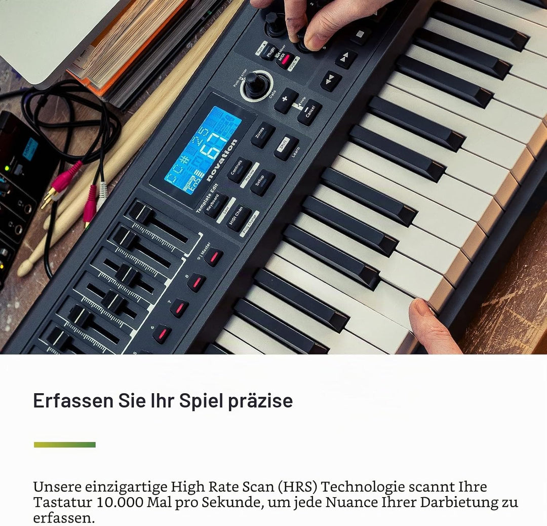 Novation Impulse USB/MIDI-Controller-Keyboard mit 25 Tasten und Buspower – Robuste, sehr reaktionssc