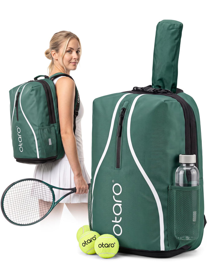 Otaro Tennisrucksack mit Schuhfach (Für 2 Tennisschläger) Inkl. Separierten Schuhfach &amp; Schlägerschu