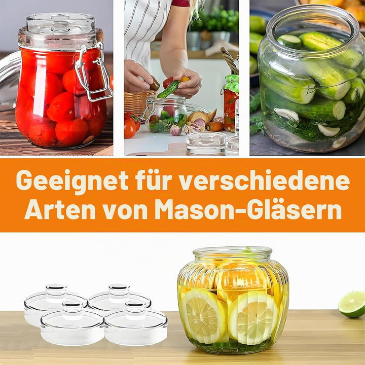 Fermentieren Set, Transparent Glasgewichte, Feramentiergläser mit Gärventil und Gewicht, 4 Stück Fer