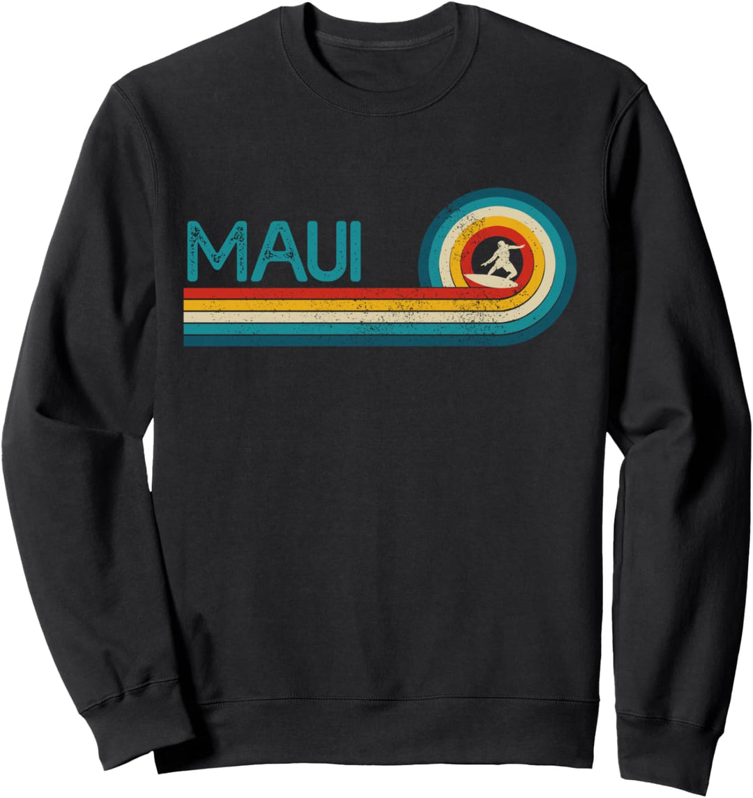 Maui Hawaii Vintage Surfer Souvenir Surf Sweatshirt