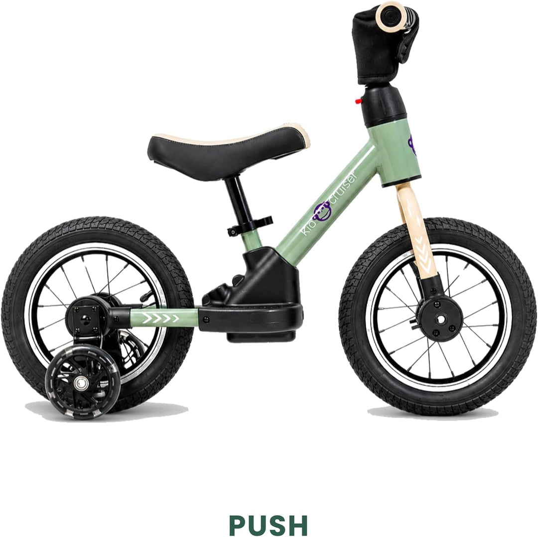 Kidcruiser Pedalplay laufrad ab 2 Jahre, ideal zum Radfahren Lernen, 3‑in‑1 mit LED Stützrädern &amp; Pe