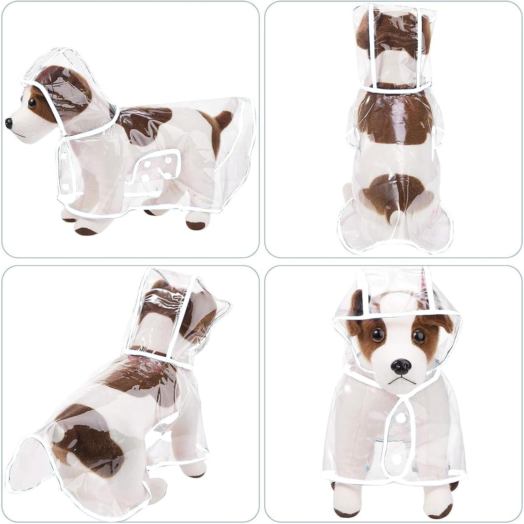 PETCUTE Hunderegenmantel,Wasserdichter Haustier-Regenmantel mit Kapuze,Transparent, PVC, Atmungsakti