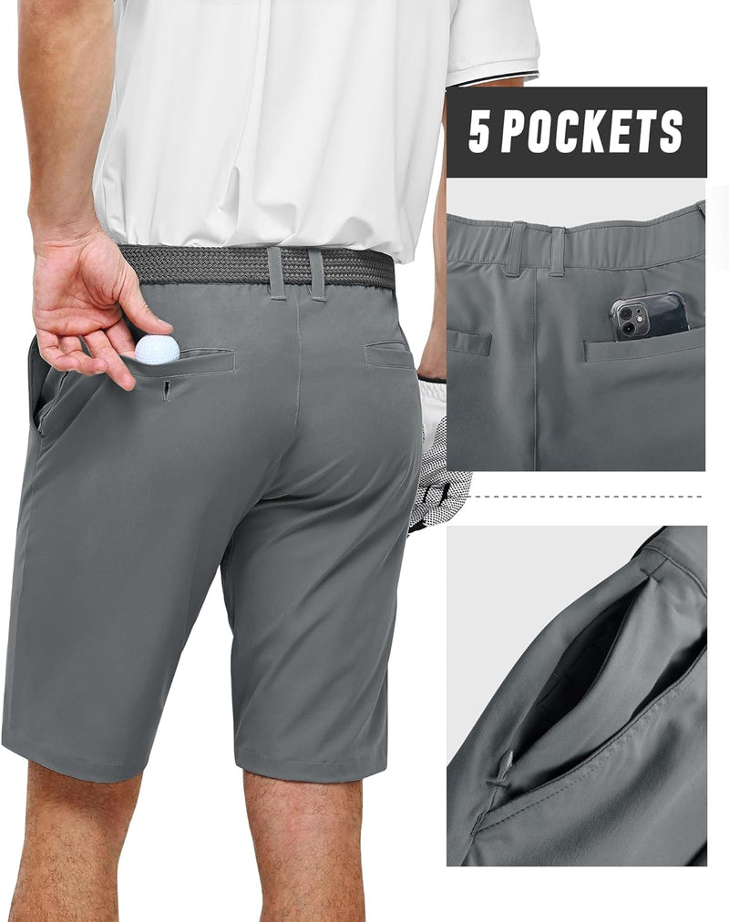 33,000ft Herren Golf Shorts Stretch Kurze Golfhosen Leichte Schnelltrocknende 11" Bermuda Shorts Kur