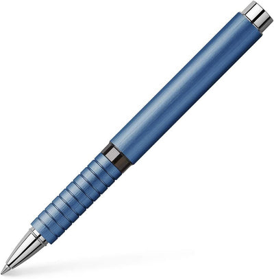 Faber-Castell 148436 -Tintenroller Essentio, Aluminium blau, 1 Stück Tintenroller blau, Tintenroller