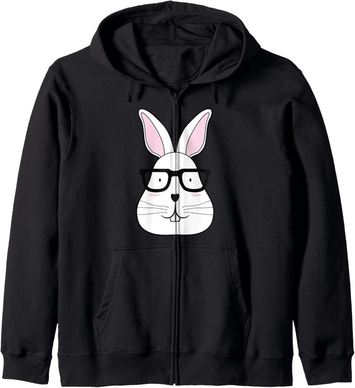 Nerd Rabbit - Funny Easter Holiday Bunny Glasse Kapuzenjacke