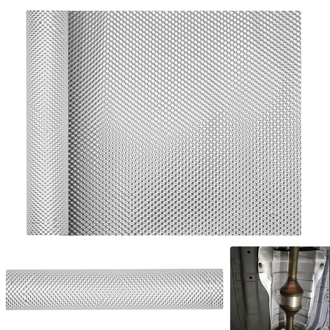 Auto Hitzeschutzblech Auspuff Hitzeschutzmatte 100cm × 40cm Hitzeschutzplatte Aluminium Hitzeschutz