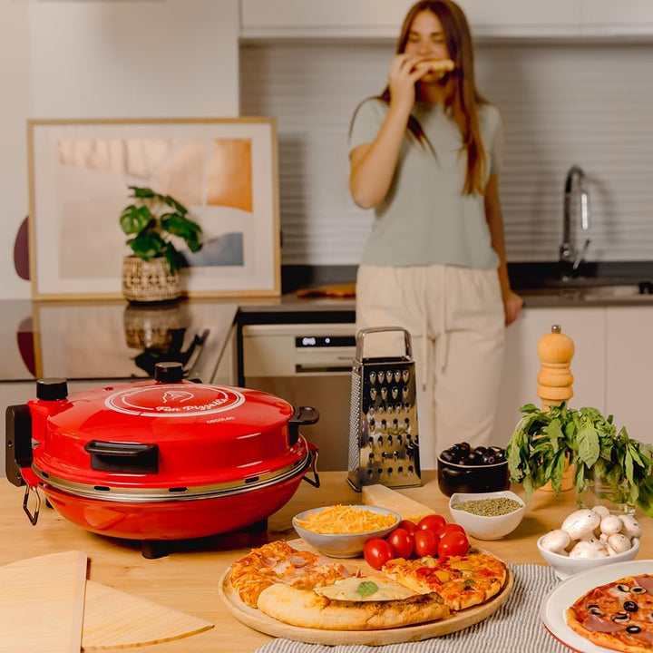 Cecotec Elektrischer Grillofen für Pizza Fun Pizza&Co Mamma Mia, 1200 W, 15-Minuten-Timer, Maximalte