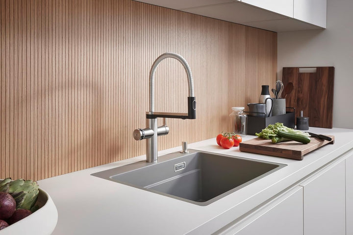 BLANCO CHOICE Icona | Küchenarmatur aus massiv Edelstahl | all-in-one Armatur | Gekühltes Wasser in