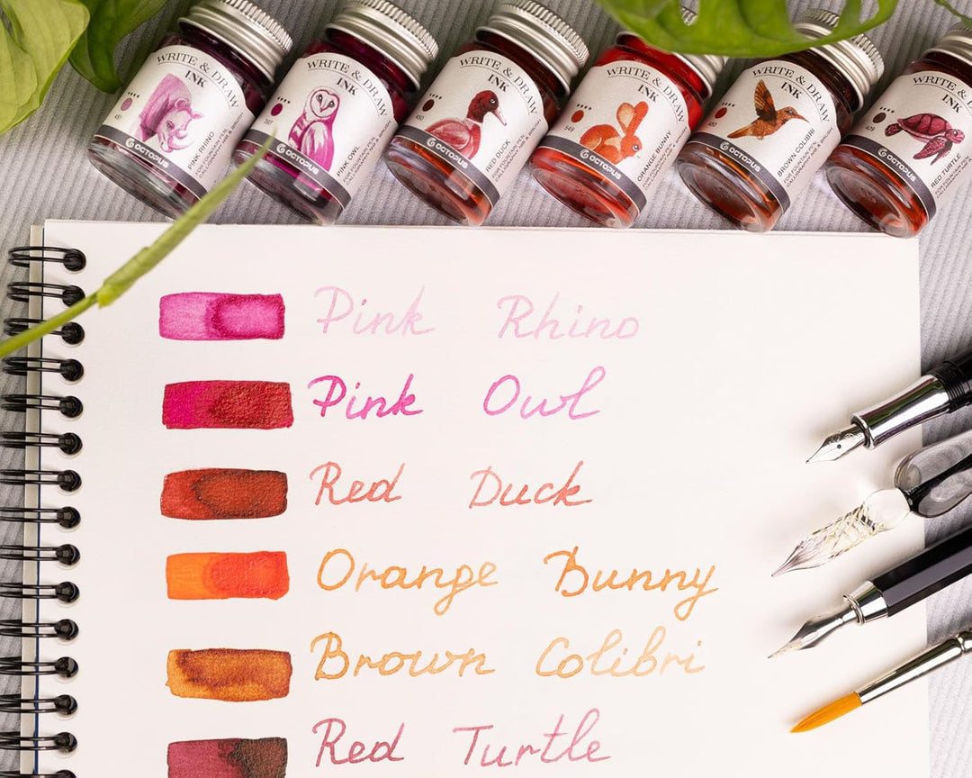 Octopus Write and Draw Ink Set DESERT, wasserfeste Tinte zum Schreiben und Zeichnen, Kalligraphietin