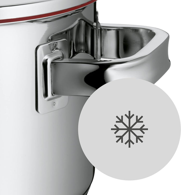 WMF Function 4 Gemüse- Suppentopf Induktion 20cm, Glasdeckel, Kochtopf gross 5,3l, Cromargan Edelsta