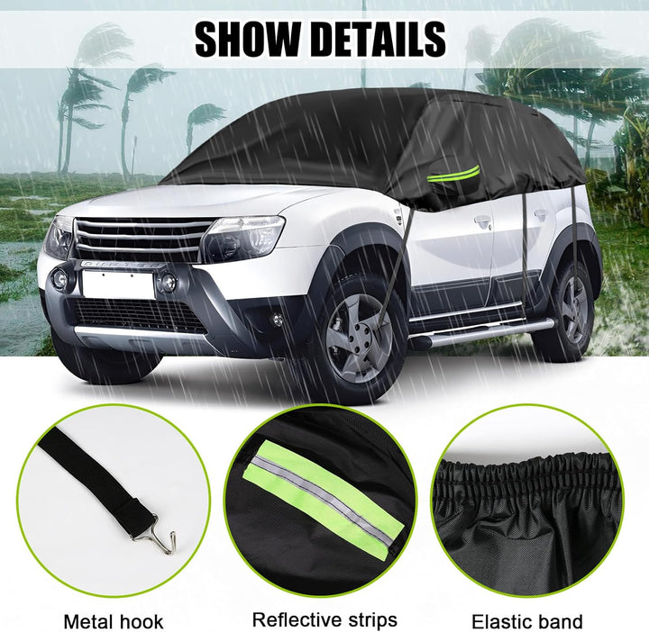 Autoabdeckung Wasserdicht Ersatz für Dacia Duster 2010-2023, Halbgarage, Autohülle Autoplane, Winddi