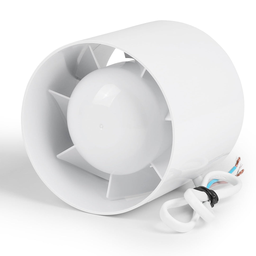lalago Kanal Rohrventilator 100mm, Inline-Abluftventilator 34dB Leise Weiss, Rohrlüfter mit Rückstau