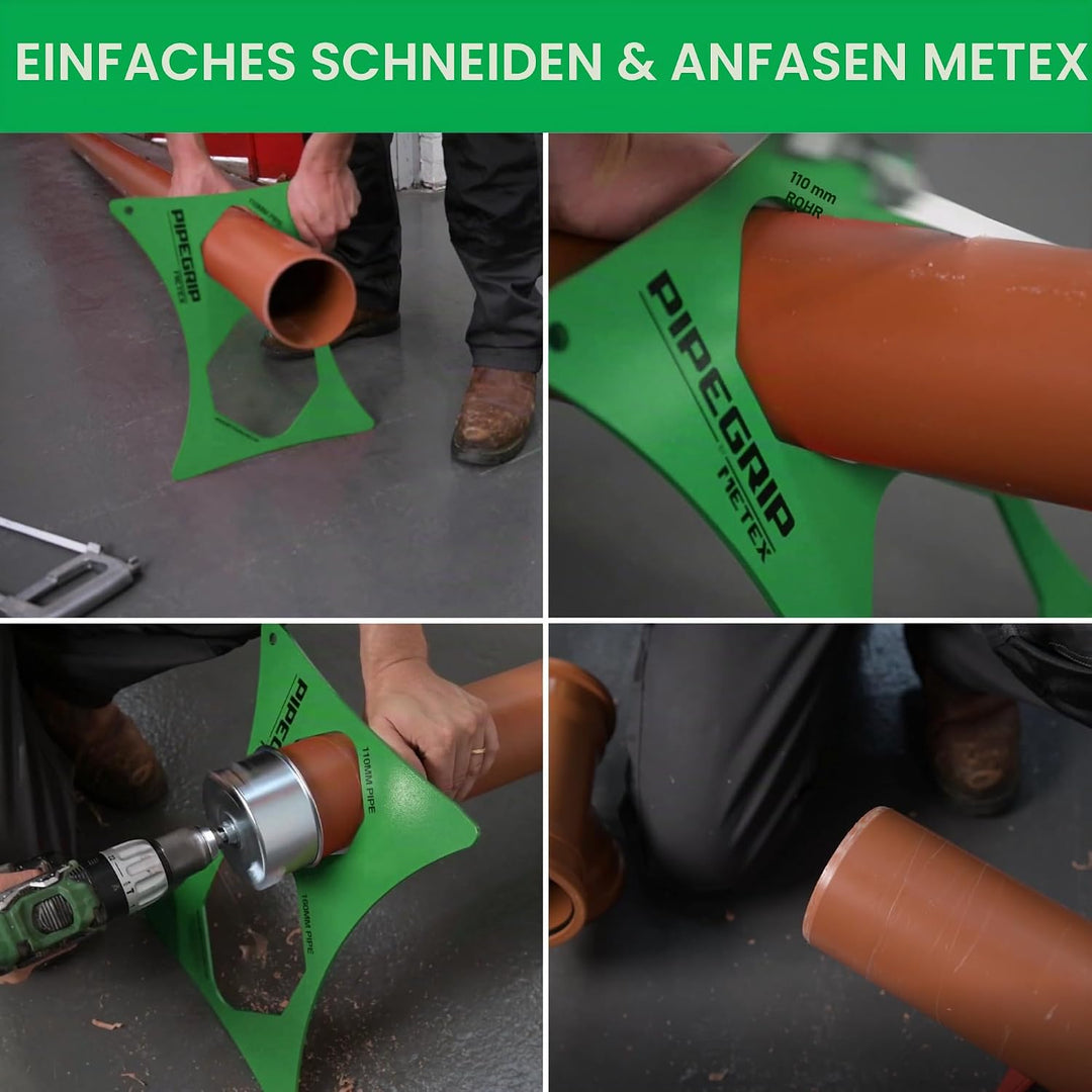 Metex PipeGrip Rohrschelle – für 110 mm & 160 mm Abfluss- und Bodenrohre – robuster Stahl