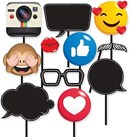 Thema Sozialen Medien Party Foto-Stand Rahmen mit Emoji &amp; Personalisierten Sprechblasen Requisiten.