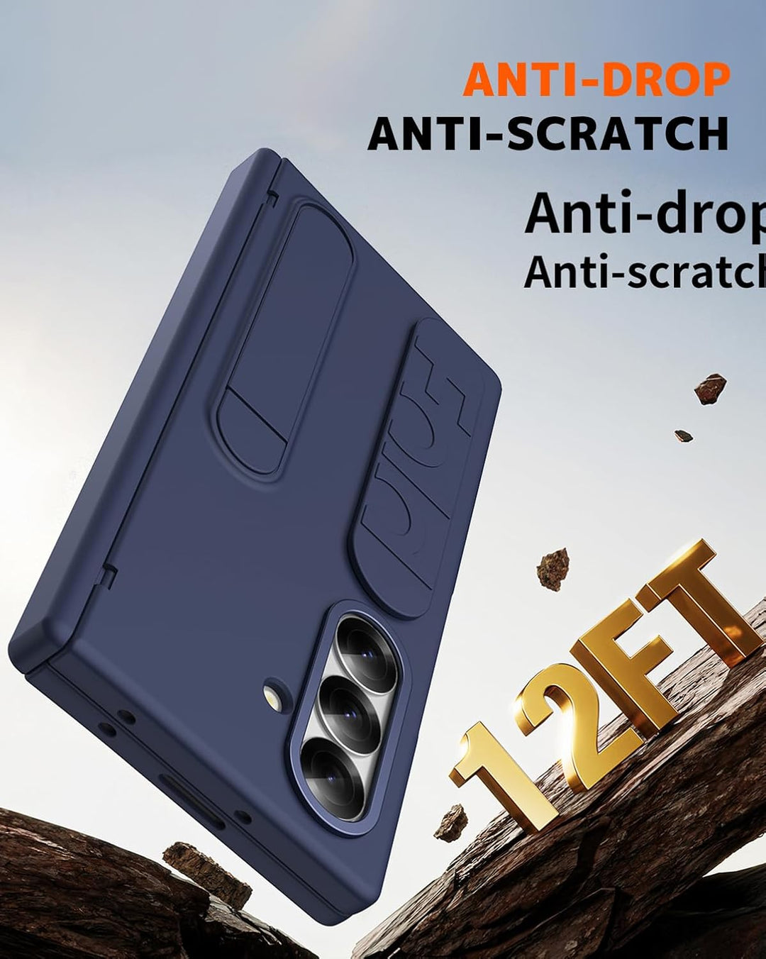 NINKI für Samsung Galaxy Z fold 7 Hülle mit Scharnierschutz, Galaxy fold7 Hülle mit Ständer Samsung