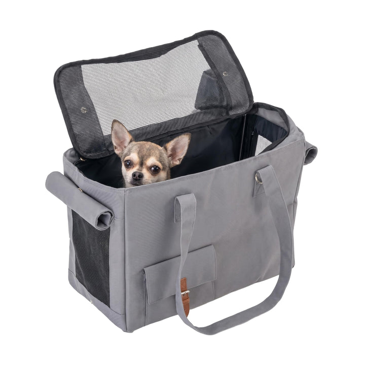 Ferplast Hundetasche Jetset, Tansportbox Katze, Hundebox, Sicherheitsgurt, Max 12 kg, 40 x 20 x H 30