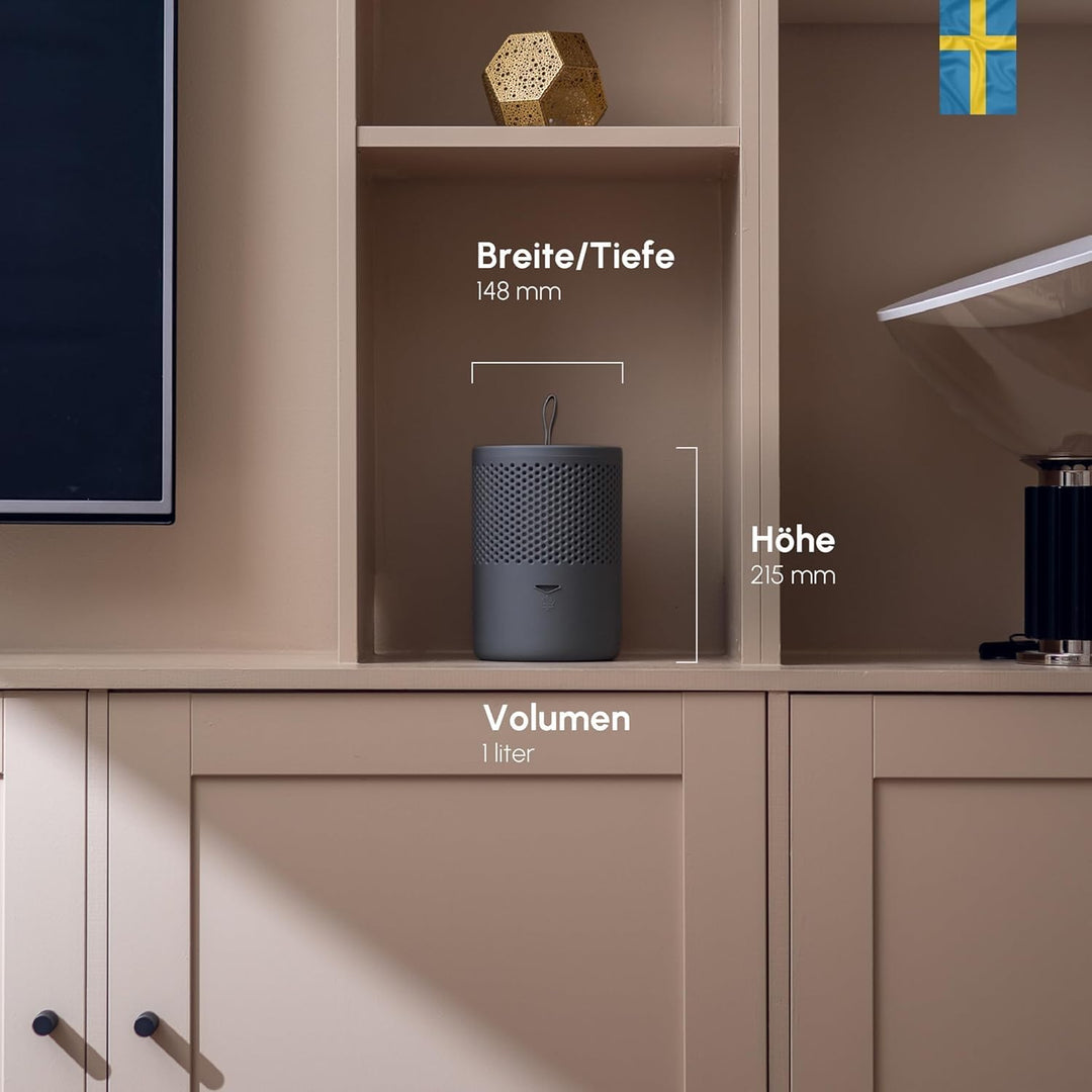 ABSODRY Luftentfeuchter ohne Strom bis - Inklusive Nachfüllpack - Aus recyceltem Kunststoff - Raumen