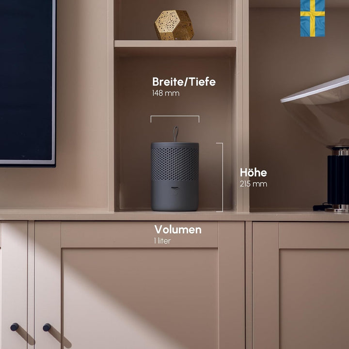 ABSODRY Luftentfeuchter ohne Strom bis - Inklusive Nachfüllpack - Aus recyceltem Kunststoff - Raumen