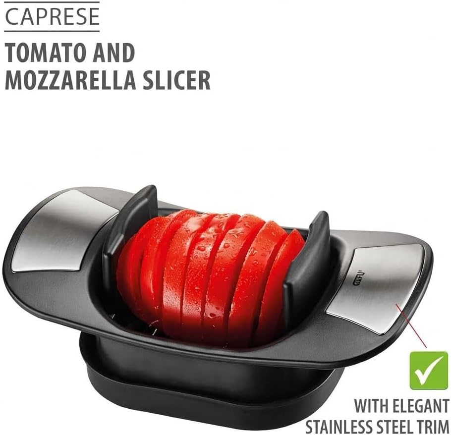 GEFU Tomaten- und Mozzarellaschneider CAPRESE - Scheibenschneider für Tomaten und Mozzarella - mit g