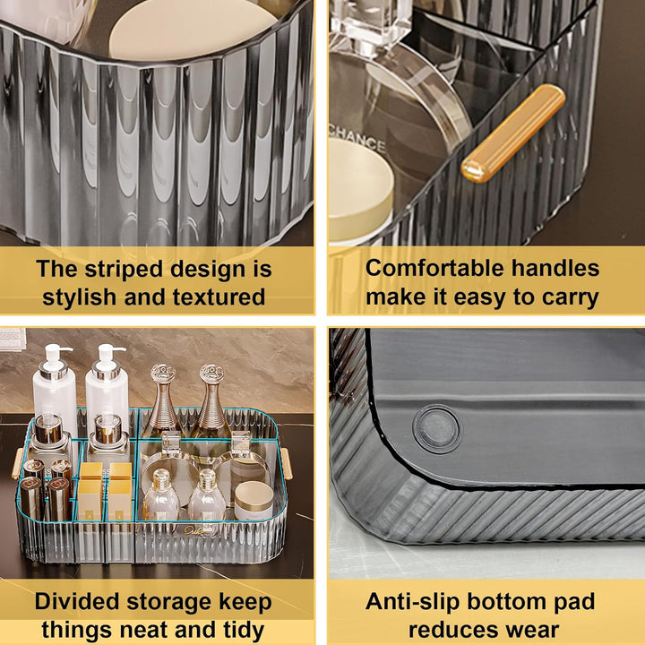 DASITON Make up Organizer mit Fächern, Grosser Make up Aufbewahrung Kosmetik Organizer für Badezimme