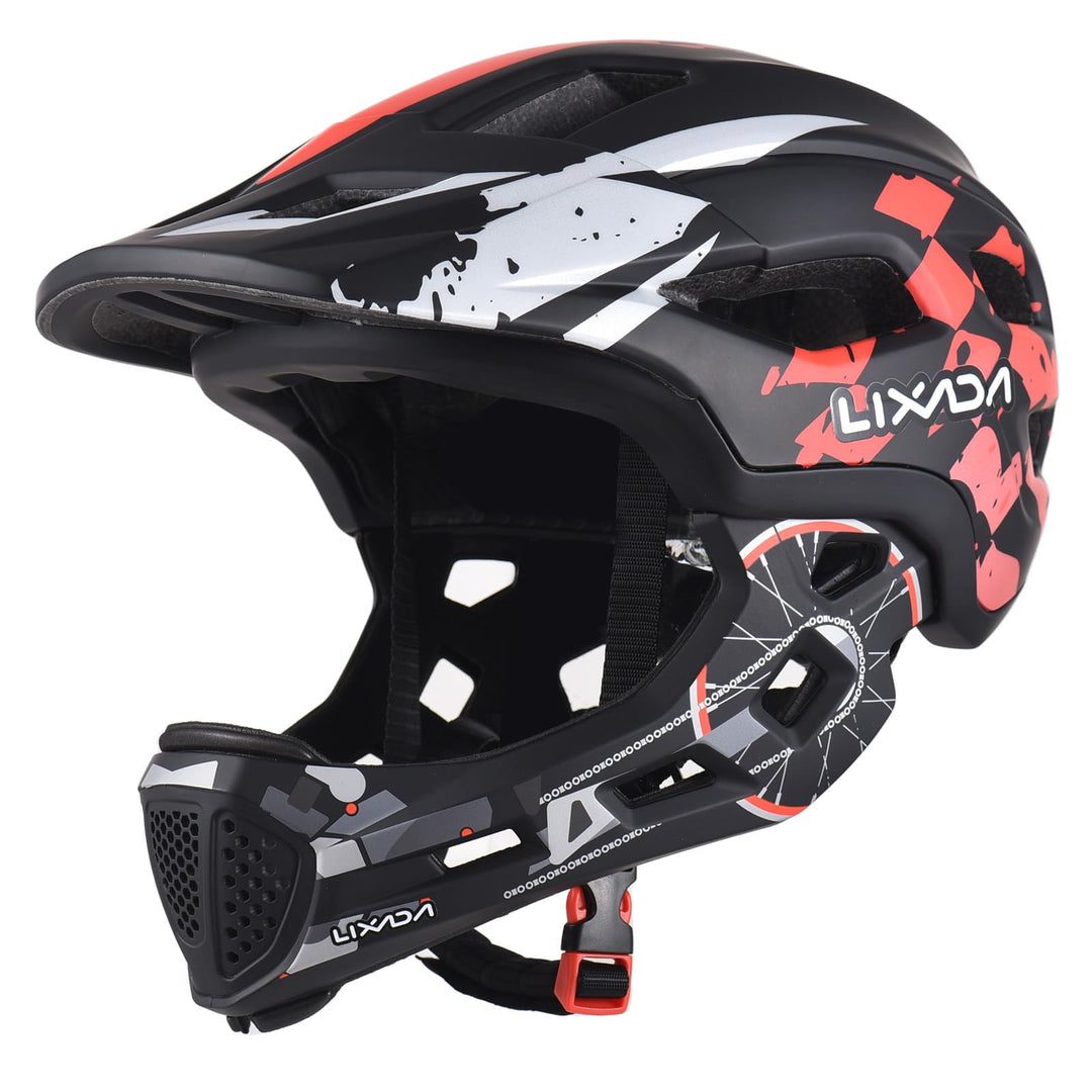 Lixada Fahrradhelm Kinder Helm Fullface Abnehmbar Unisex 52-56cm Children's Helmet 2-In-1 Integrated