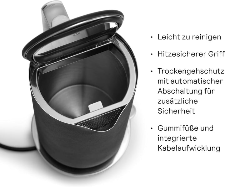 Aarke Wasserkocher aus Edelstahl mit mehreren Temperatureinstellungen, 360° drehbarem Sockel, leisem