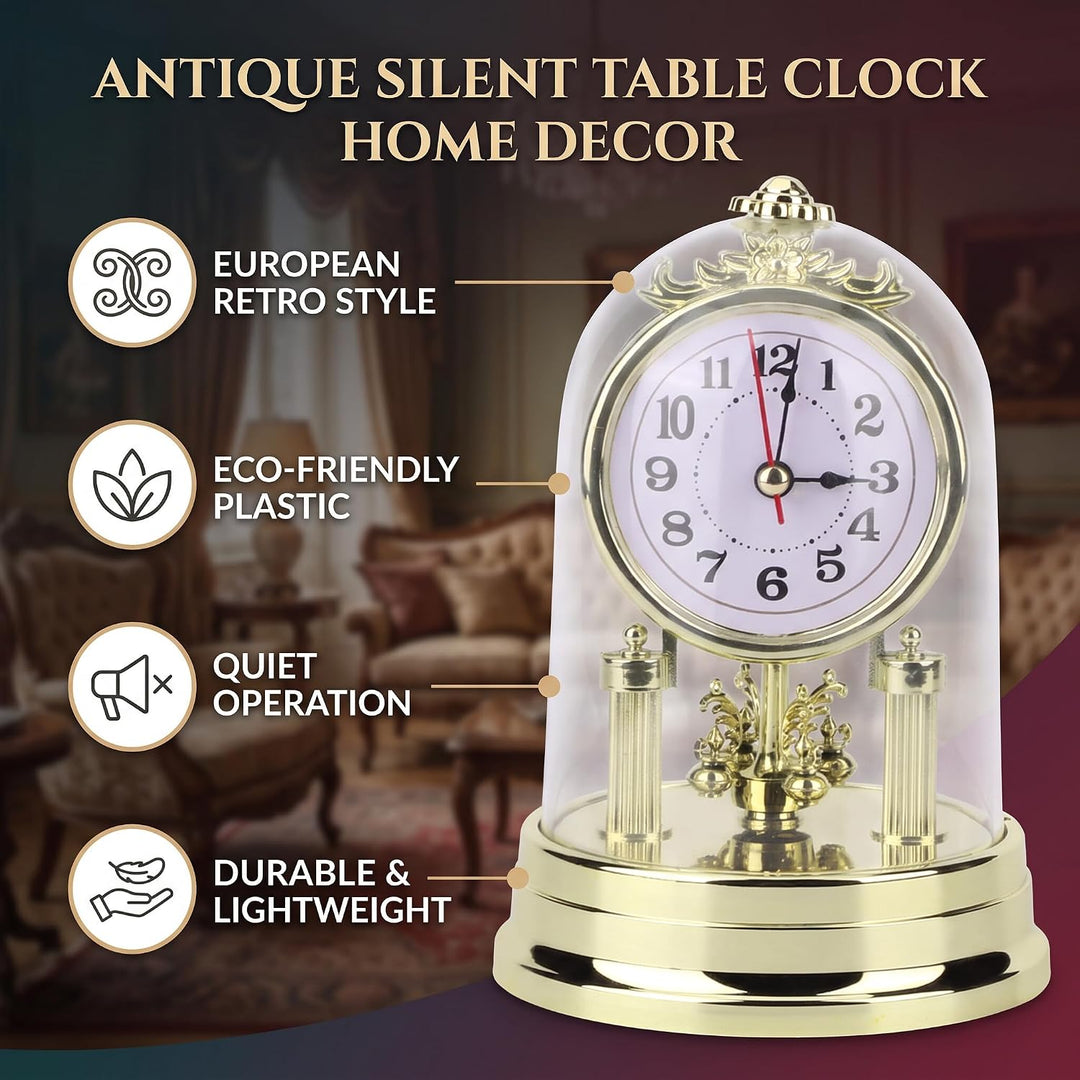 Cocoarm European Retro Style Wohnzimmeruhr Silent Antique Tischuhr Standuhr Decoration Home Ornament