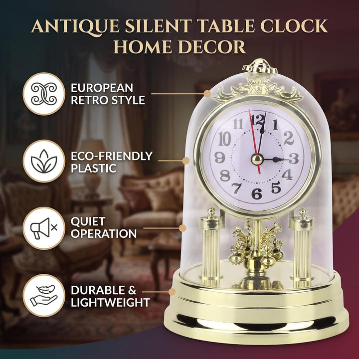 Cocoarm European Retro Style Wohnzimmeruhr Silent Antique Tischuhr Standuhr Decoration Home Ornament