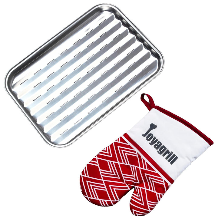 Cook Pan 34X24cm Grillpfanne aus Edelstahl, Grillplatte für Küche und Barbecue mit hitzebeständigem