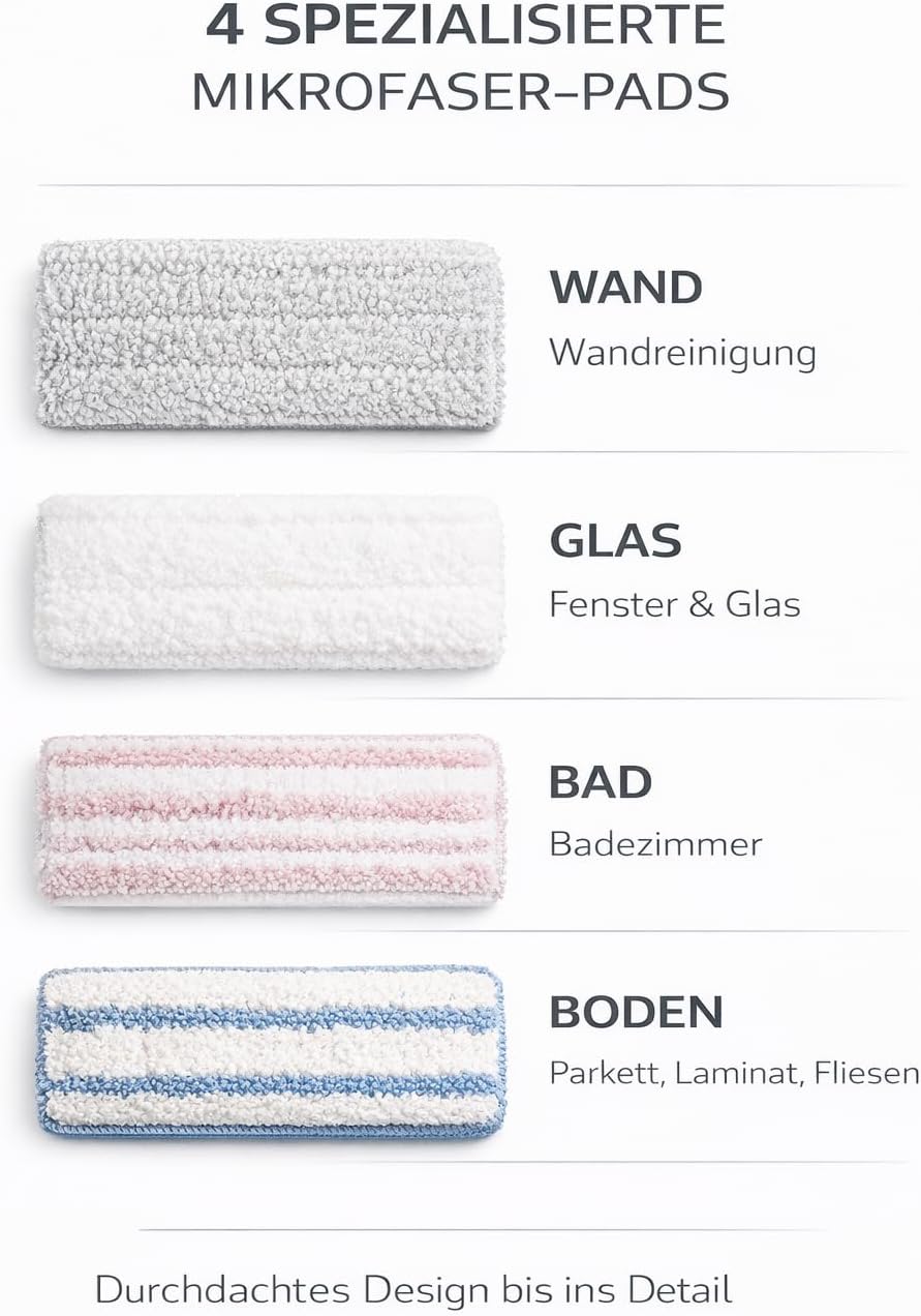 VIP Ahmet Bodenwischer Set mit Eimer zur Trennung von Schmutzwasser - 3-Kammern Flachmop System - 14
