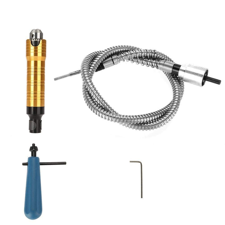 Flexwelle 6mm, Flexibler Wellenschleifer, Welle Bohrfutter 0,5-6,5mm Spanngriff zum Polieren, Gravie