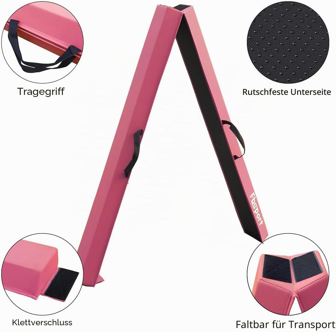 FBSPORT Schwebebalken Kinder Faltbarer Balken Turnen Balance Beam für Zuhause Training Klappbarer Sc