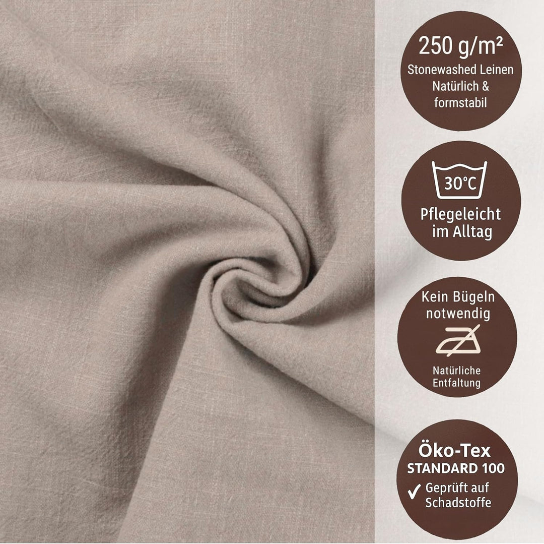 chambry 6 Premium Stoffservietten 100% Leinen Stonewashed - 40cm x 40cm - inkl. Faltanleitung als E-