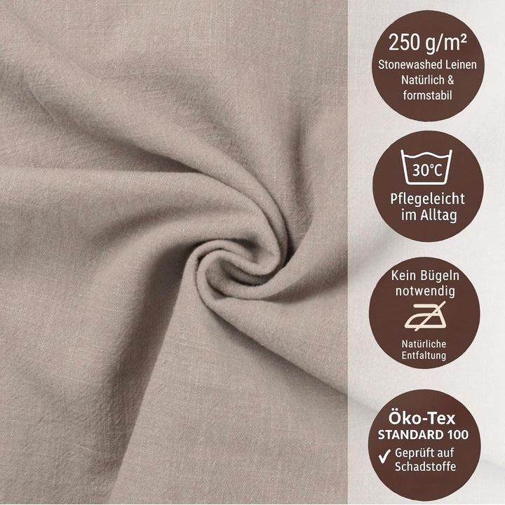 chambry 6 Premium Stoffservietten 100% Leinen Stonewashed - 40cm x 40cm - inkl. Faltanleitung als E-