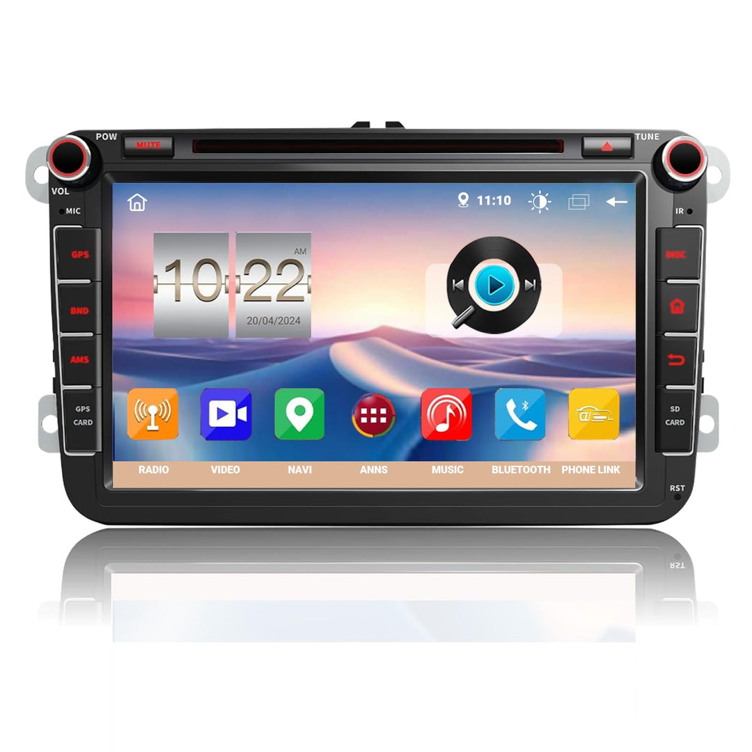 QIIKEN 8" 4G+64G Android 13 Autoradio mit Navi für VW T5 Golf 5 6 Polo Sharan Seat Passat Tiguän, Do