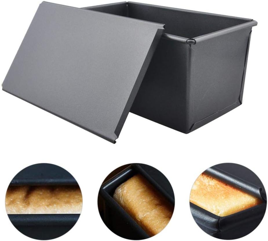 HEMOTON Rechteckige Kastenform Brotbackform Königskuchenform Toast Backform mit Deckel Antihaft Kuch