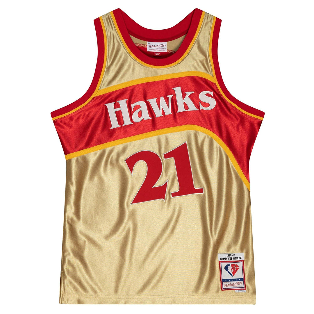 Mitchell & Ness NBA 75th Anniversary Swingman Jersey - Gold XL Atlanta Hawks, XL Atlanta Hawks