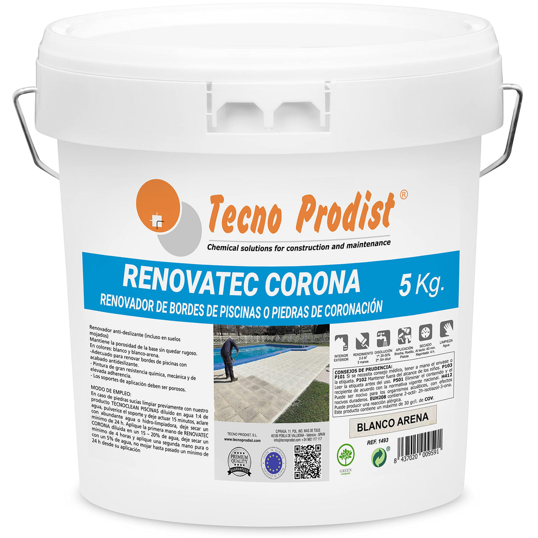Tecno Prodist RENOVATEC CORONA (5 Kg) SAND WEISS Renovierungsfarbe für Schwimmbadränder und -abdecku