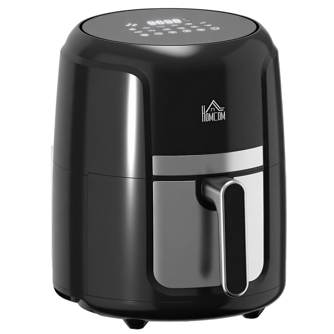 HOMCOM Heissluftfritteuse 4L Airfryer 1300W mit 12 Programmen, 60 Min Timer, antihaftbeschichtetem K