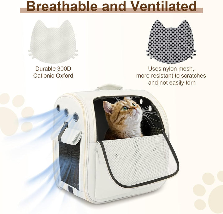 Haustier Rucksack für Katzen & Kleine Hunde,Atmungsaktiver Tragbare Katzenrucksack mit Sichtfenster,