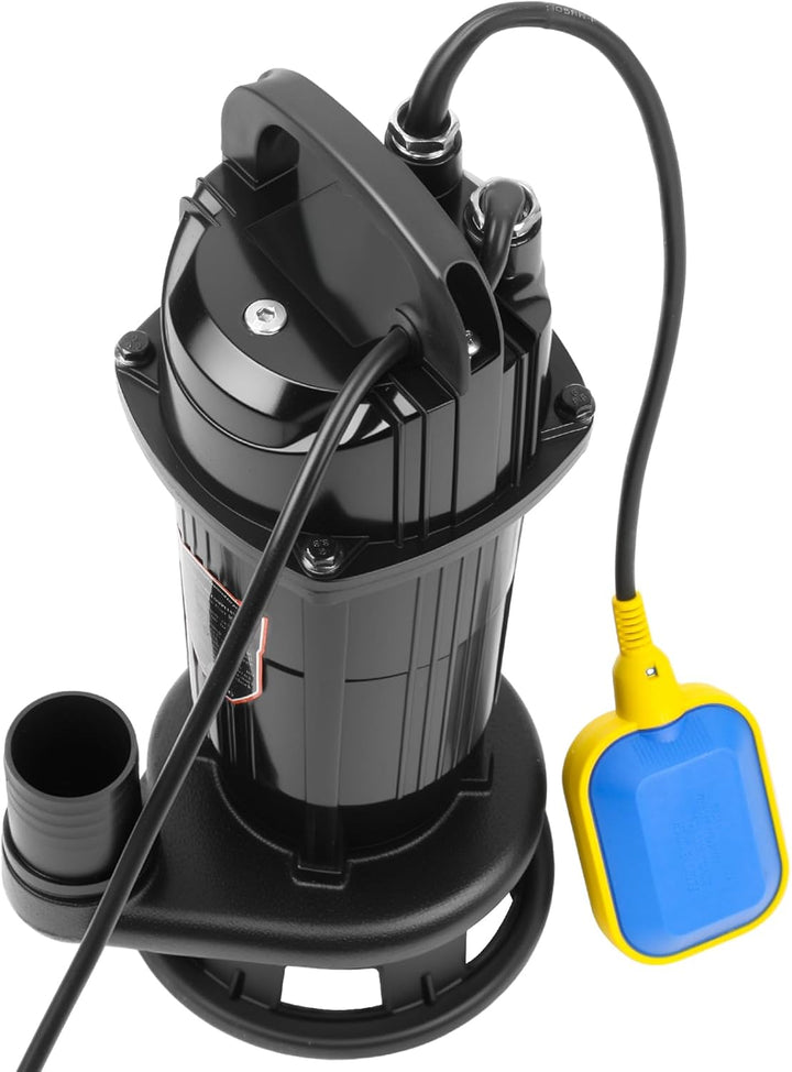 Schmutzwasserpumpe mit integriertem Schwimmerschalter, Abwassertauchpumpe Tauchpumpe 1100W, 10000 L/