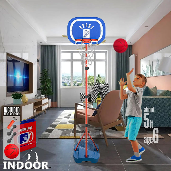 GILIKOKO Basketballkorb mit Ständer Basketballkorb Set 110-190 cm höhenverstellbares Outdoor und Ind