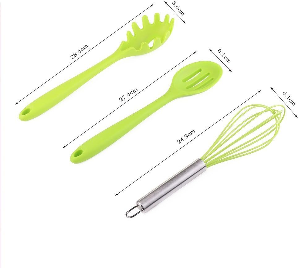 10 Stück Silikon Küchenhelfer Set Küchen Backen Set Hitzebeständigkeit bis zu 230°C für Jede Küche (