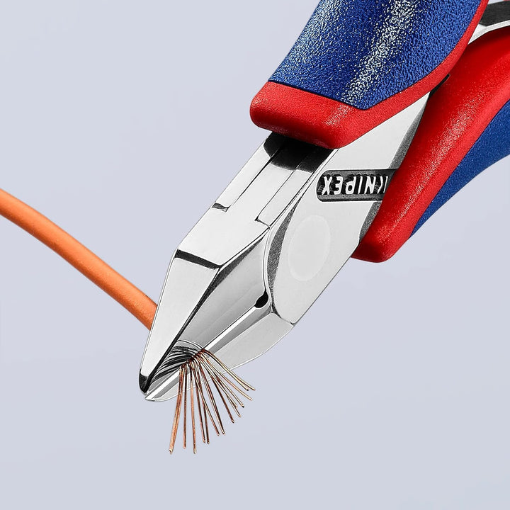 Knipex Elektronik-Seitenschneider mit Mehrkomponenten-Hüllen 115 mm (SB-Karte/Blister) 77 32 115 SB
