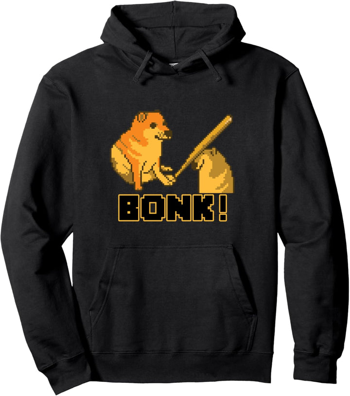 Pixel Art Cheems Bonk Meme Pullover Hoodie