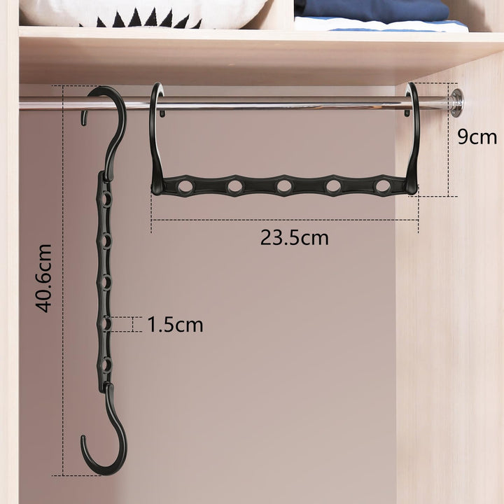 Eupako 20 Stück kleiderbügel platzsparend, Schwarz Magischer kleiderschrank Organizer, Kleidung Idea