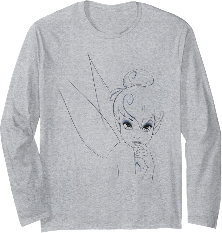 Disney Peter Pan Tinkerbell Portrait Sketch Langarmshirt