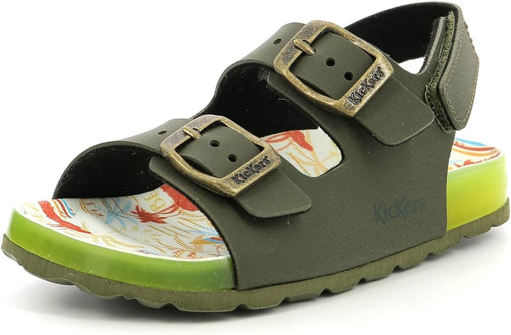 Kickers Jungen Sunyva Sandale 24 EU Khaki Gelb Surf, 24 EU Khaki Gelb Surf
