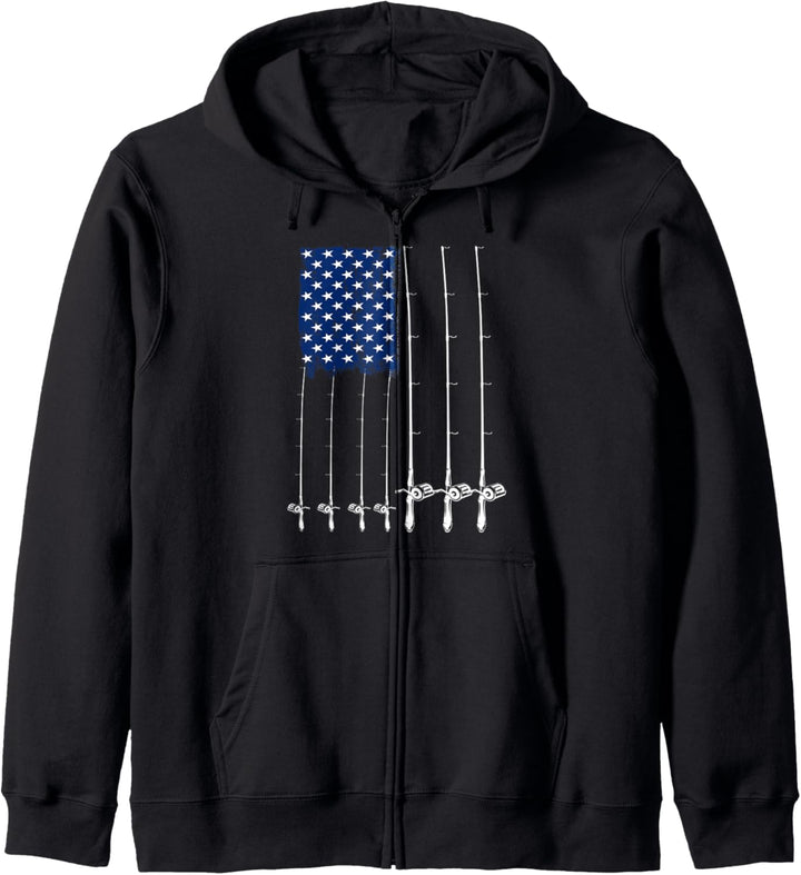 Amerikanische Flagge Angeln Shirt Vintage Angeln Kapuzenjacke